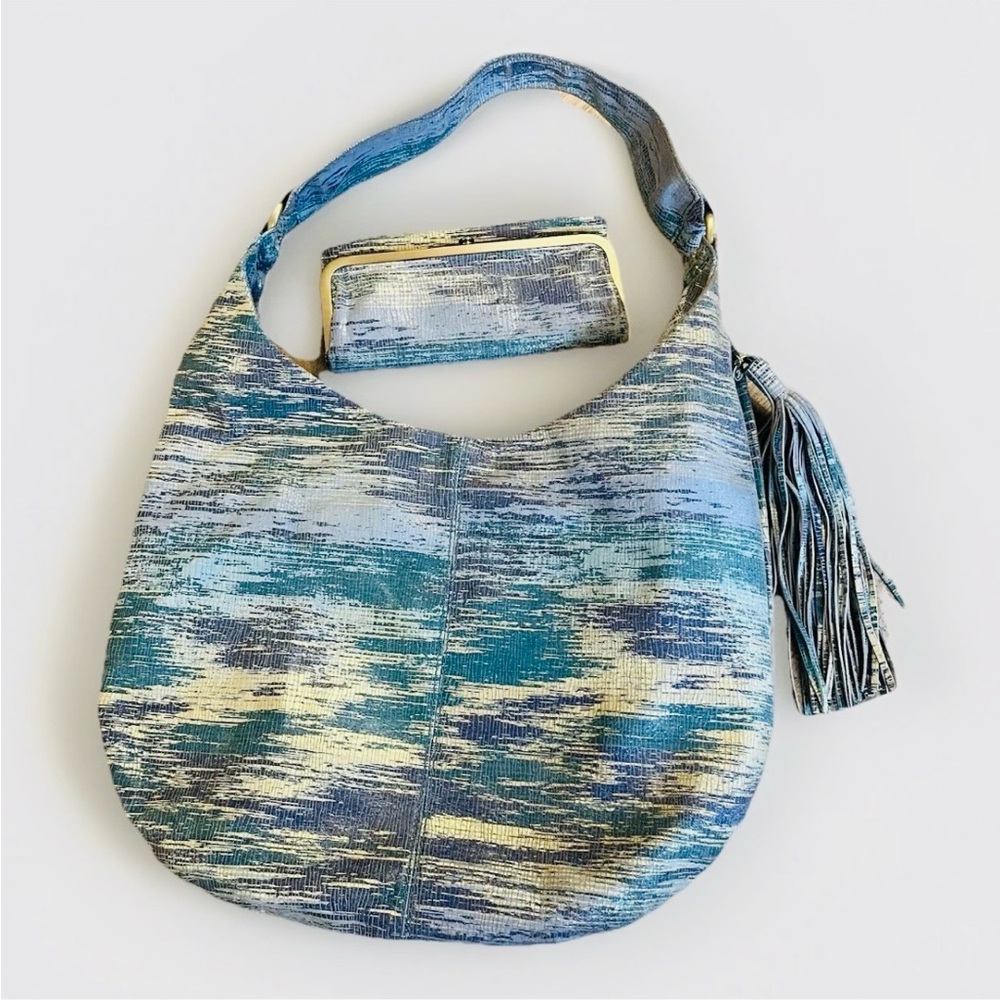 Hobo Gardener Bag and Rachel wallet set in cracked glass GUC